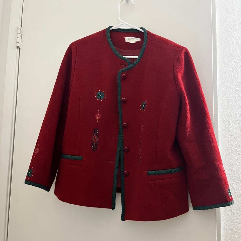Vintage Red with Green Trim jacket
